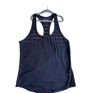 Ziya Black Striped Racer Back Workout Tank